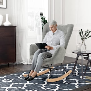 Foto 7 | Mecedora Sillón Moderno Cómodo Sillón Reclinable Terciopelo Gris gomyhome