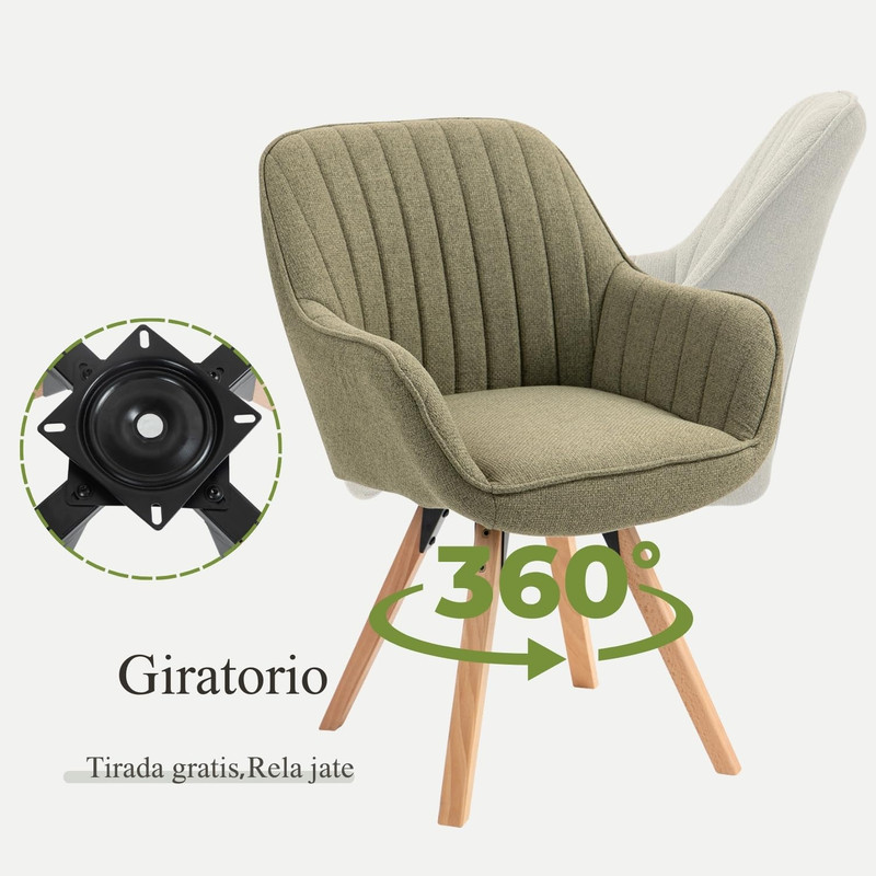Foto 5 pulgar | Siila Sillón Individual Ggiratoria 360° Verde Gomyhome