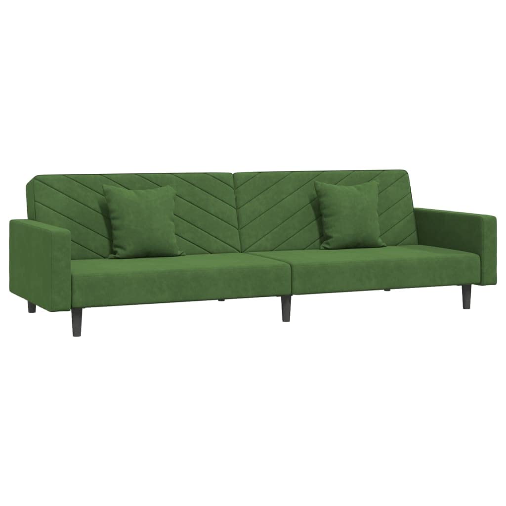 Sofá Cama Vidaxl De 2 Plazas  Terciopelo Verde Oscuro  220 Cm  Con Almohadas - Venta Internacional.