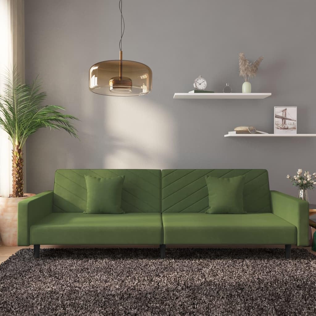 Foto 3 pulgar | Sofá Cama Vidaxl De 2 Plazas  Terciopelo Verde Oscuro  220 Cm  Con Almohadas - Venta Internacional.