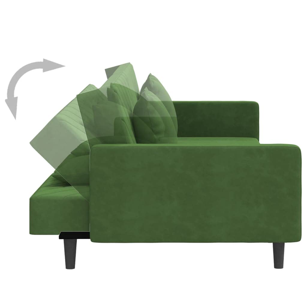 Foto 8 pulgar | Sofá Cama Vidaxl De 2 Plazas  Terciopelo Verde Oscuro  220 Cm  Con Almohadas - Venta Internacional.