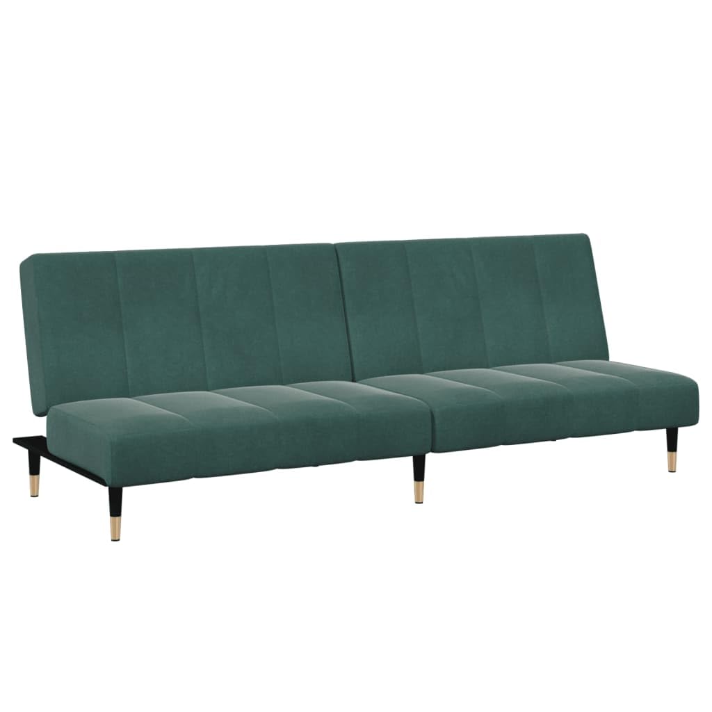 Foto 5 pulgar | Sofá Cama Vidaxl De 2 Plazas De Terciopelo Verde Oscuro Con Reposapiés - Venta Internacional.
