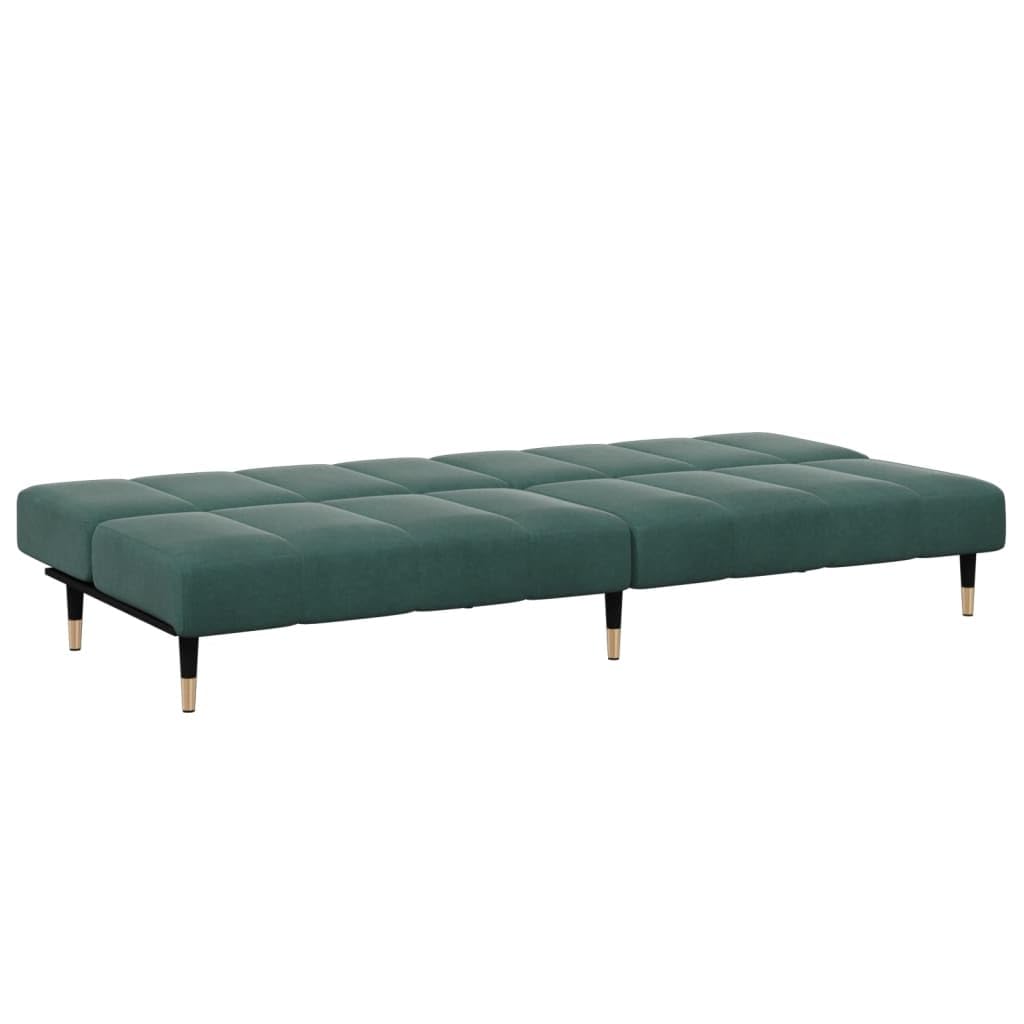 Foto 6 pulgar | Sofá Cama Vidaxl De 2 Plazas De Terciopelo Verde Oscuro Con Reposapiés - Venta Internacional.