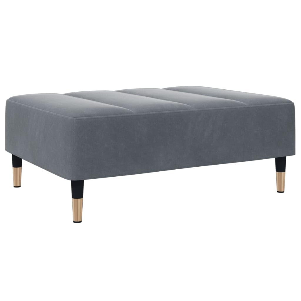 Foto 8 pulgar | Sofá Cama Vidaxl De 2 Plazas Con Taburete De Terciopelo Gris Oscuro - Venta Internacional.