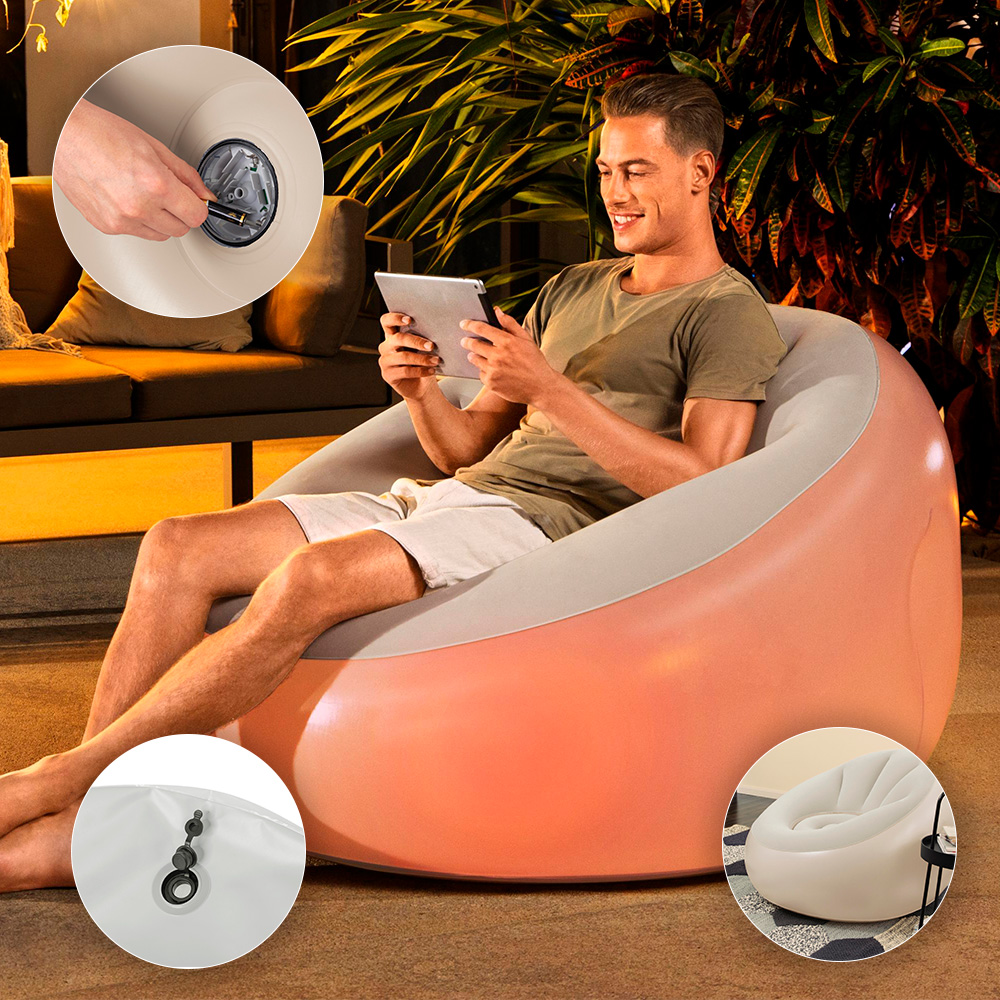 Foto 3 | Sillón Inflable Puff Bestway con Iluminación Luz