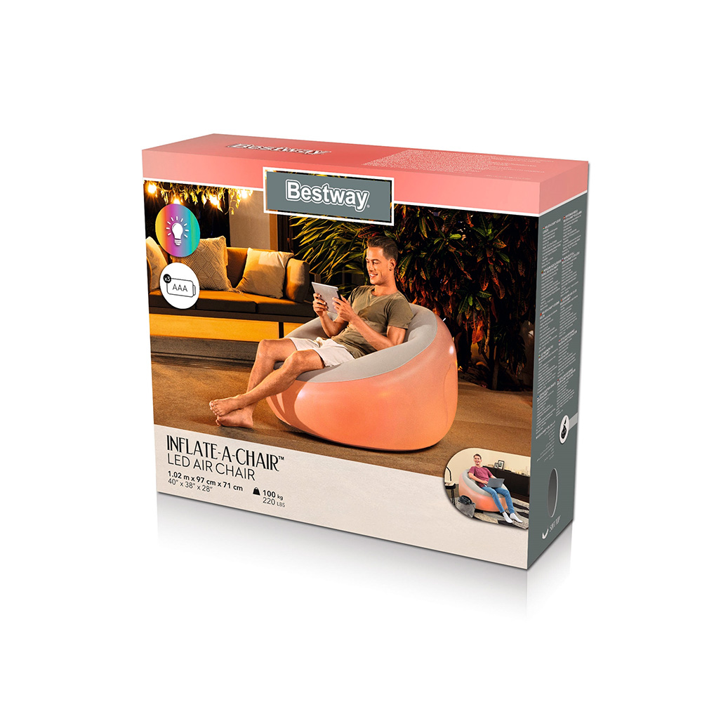 Foto 4 | Sillón Inflable Puff Bestway con Iluminación Luz
