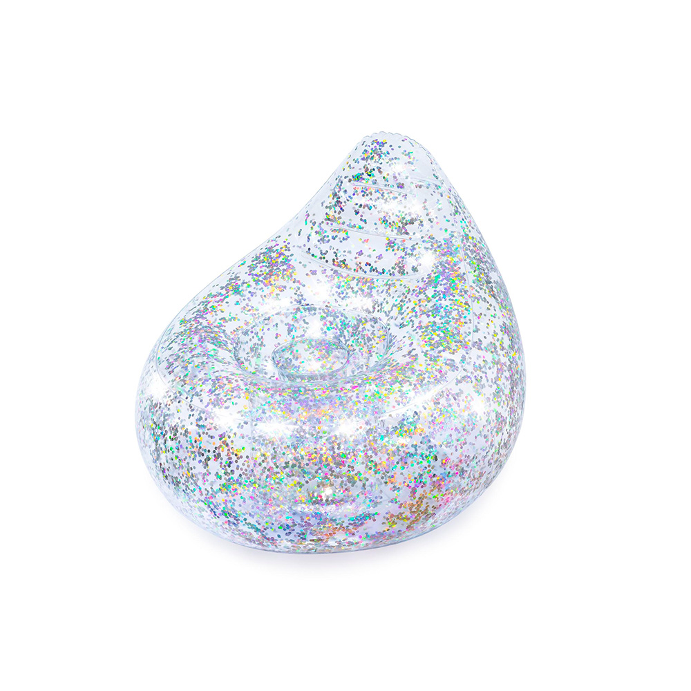 Foto 2 pulgar | Sillón Puff Inflable 75105 Glitter Dream Plata Transparente Bestway