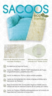 Foto 4 | Puff Sillón Individual Gran Tamaño C/Funda de Cojín Sacoos color Naranja