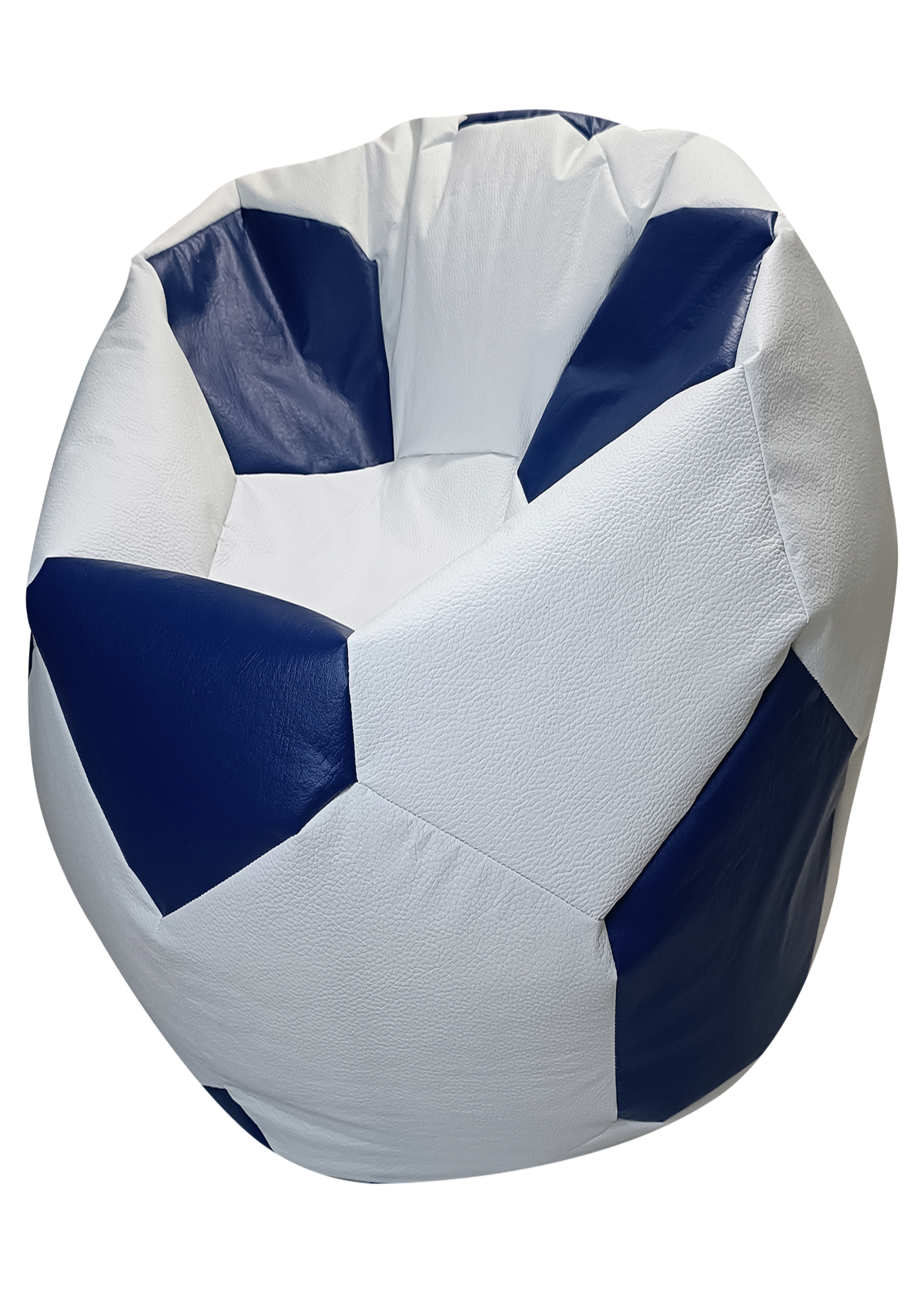 Foto 4 pulgar | Puff Balón De Soccer Confortable Lunics Blanco-azul Rey Grande