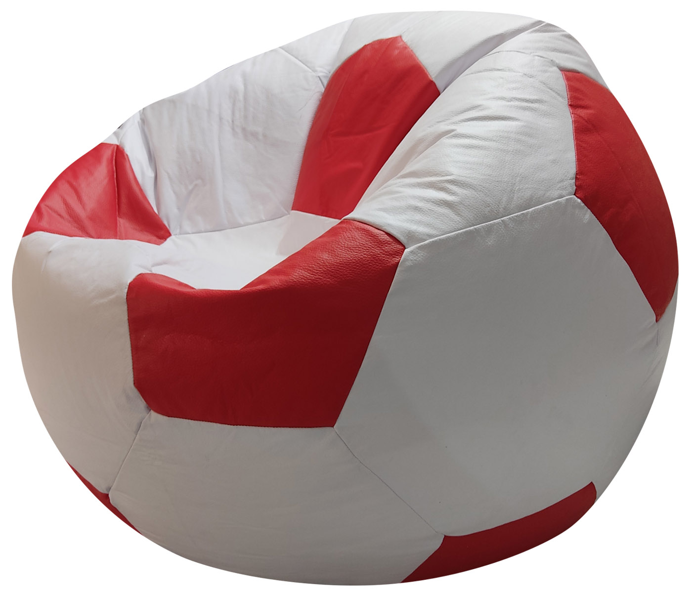 Foto 4 pulgar | Puff Balón De Soccer Kid's Confortable Lunics Blanco-rojo Chico