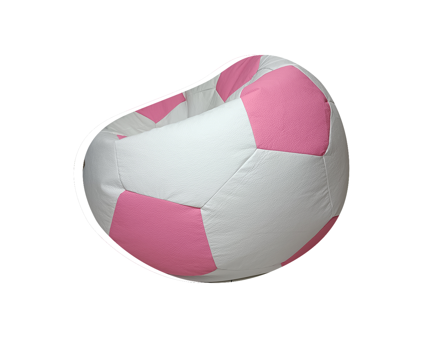 Foto 4 pulgar | Puff Balón De Soccer Confortable Lunics Blanco-rosa Coral Grande