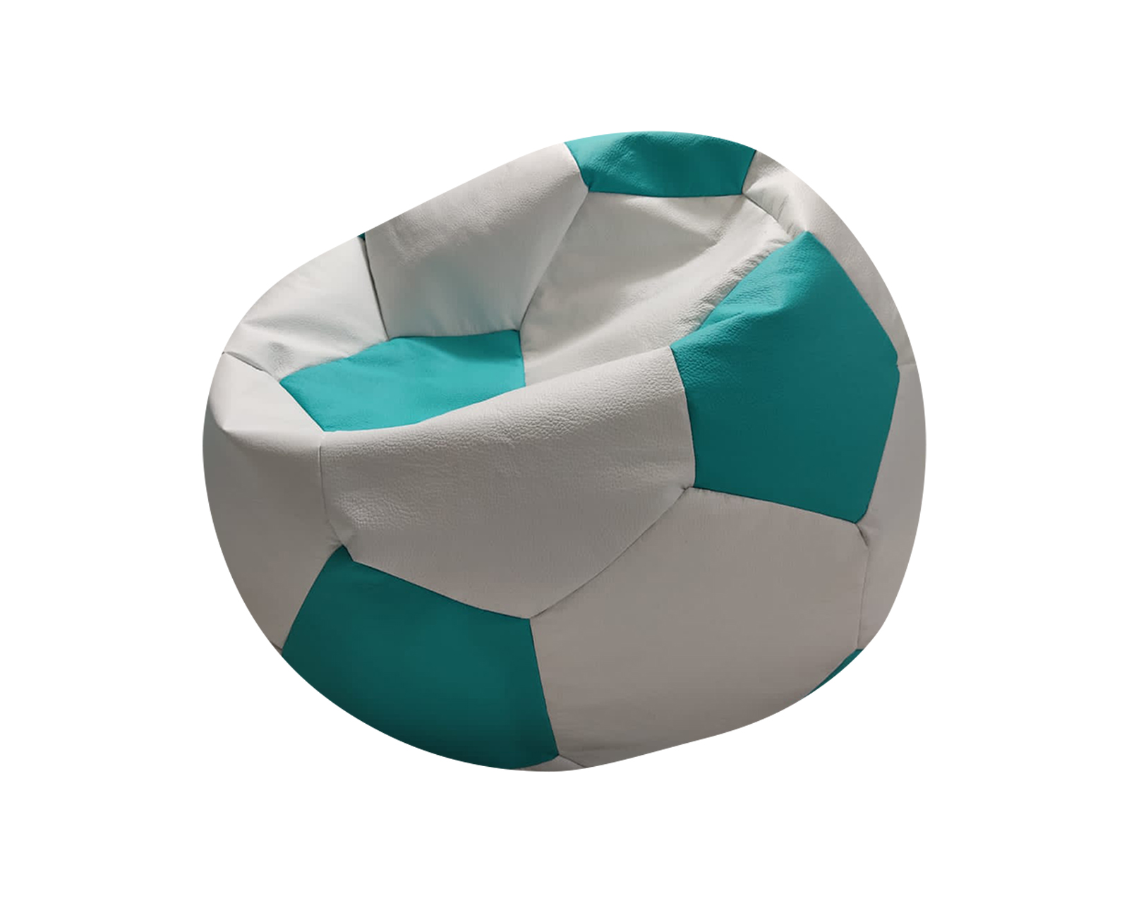 Foto 5 | Puff Balón De Soccer Confortable Lunics Blanco-azul Turquesa Grande