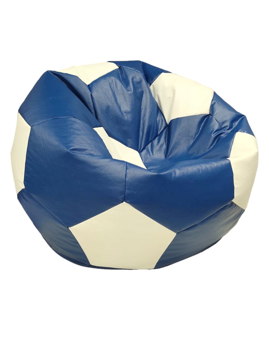 Foto 4 pulgar | Puff Balón De Soccer Confortable Lunics Azul Blanco Grande