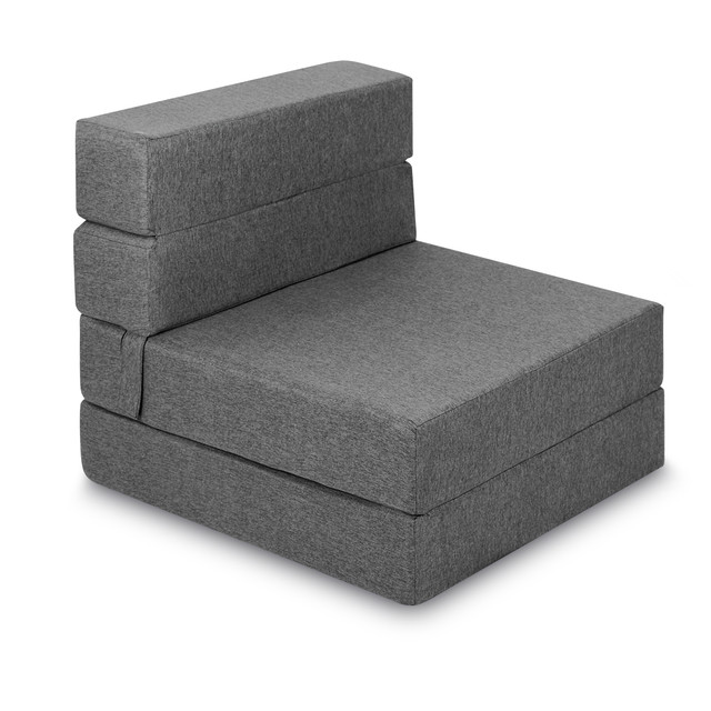 Foto 1 | Sofá Cama Plegable Atlas Basics Individual Tipo Puff color Gris Claro