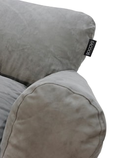 Foto 6 | Puff Sillón Individual Gran Tamaño Gris + Bedrest Café