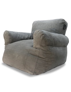Foto 7 | Puff Sillón Individual Gran Tamaño Gris + Bedrest Café