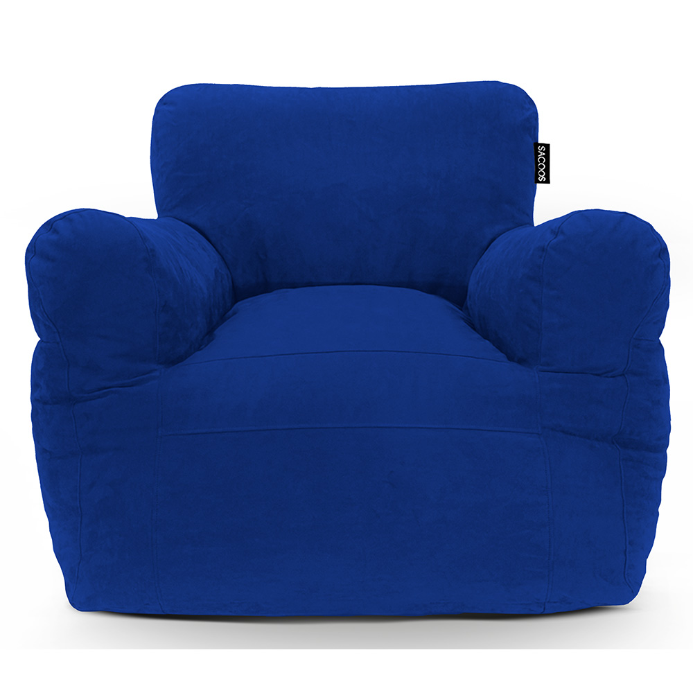 Foto 5 | Puff Sillón Individual Gran Tamaño Azul + Bedrest Rojo