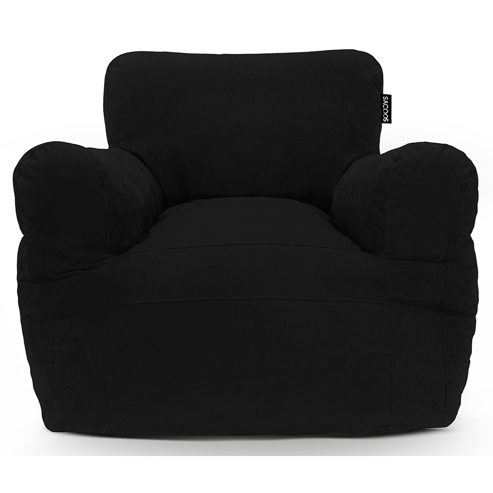 Foto 6 | Puff Sillón Individual Gran Tamaño Negro + Bedrest Aqua