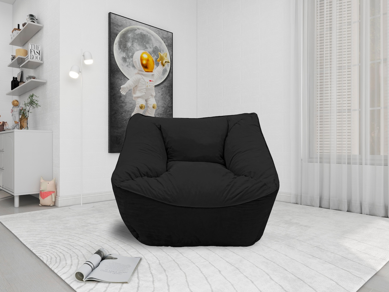 Sillon Puff El Bazar Store Negro, Sillon Ocasional