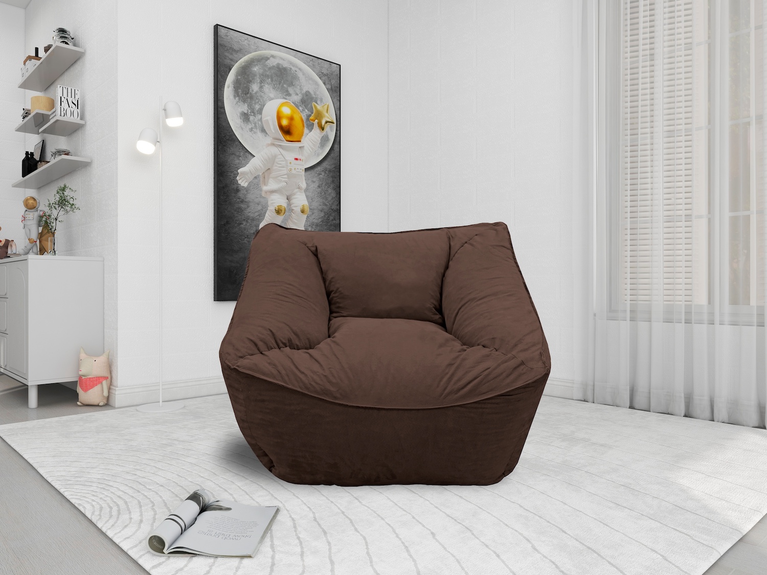 Sillon Puff El Bazar Store Chocolate, Sillon Ocasional