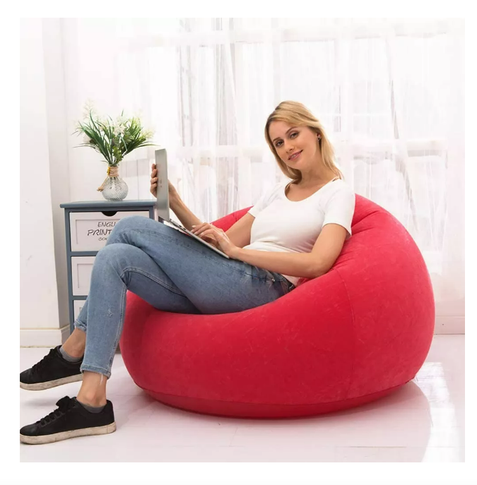 Foto 5 pulgar | Sillón Inflable Hinchable Rojo de PVC Flocado Ecológico