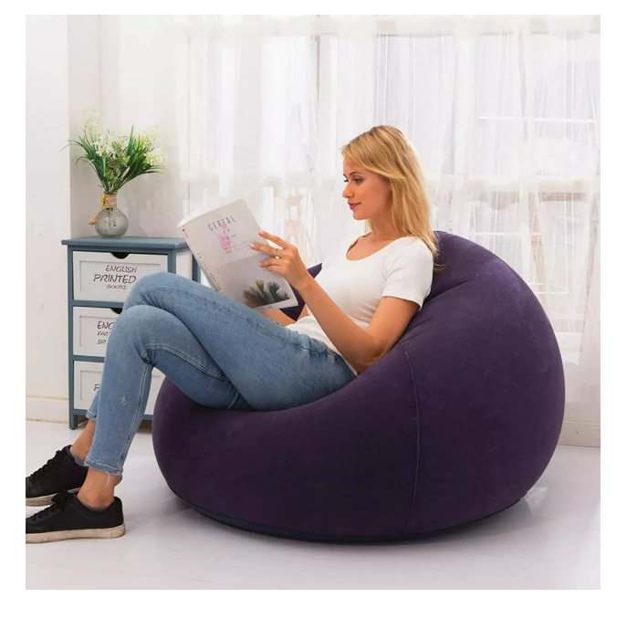 Foto 3 pulgar | Sillón Inflable Hinchable Morado de PVC Flocado Ecológico