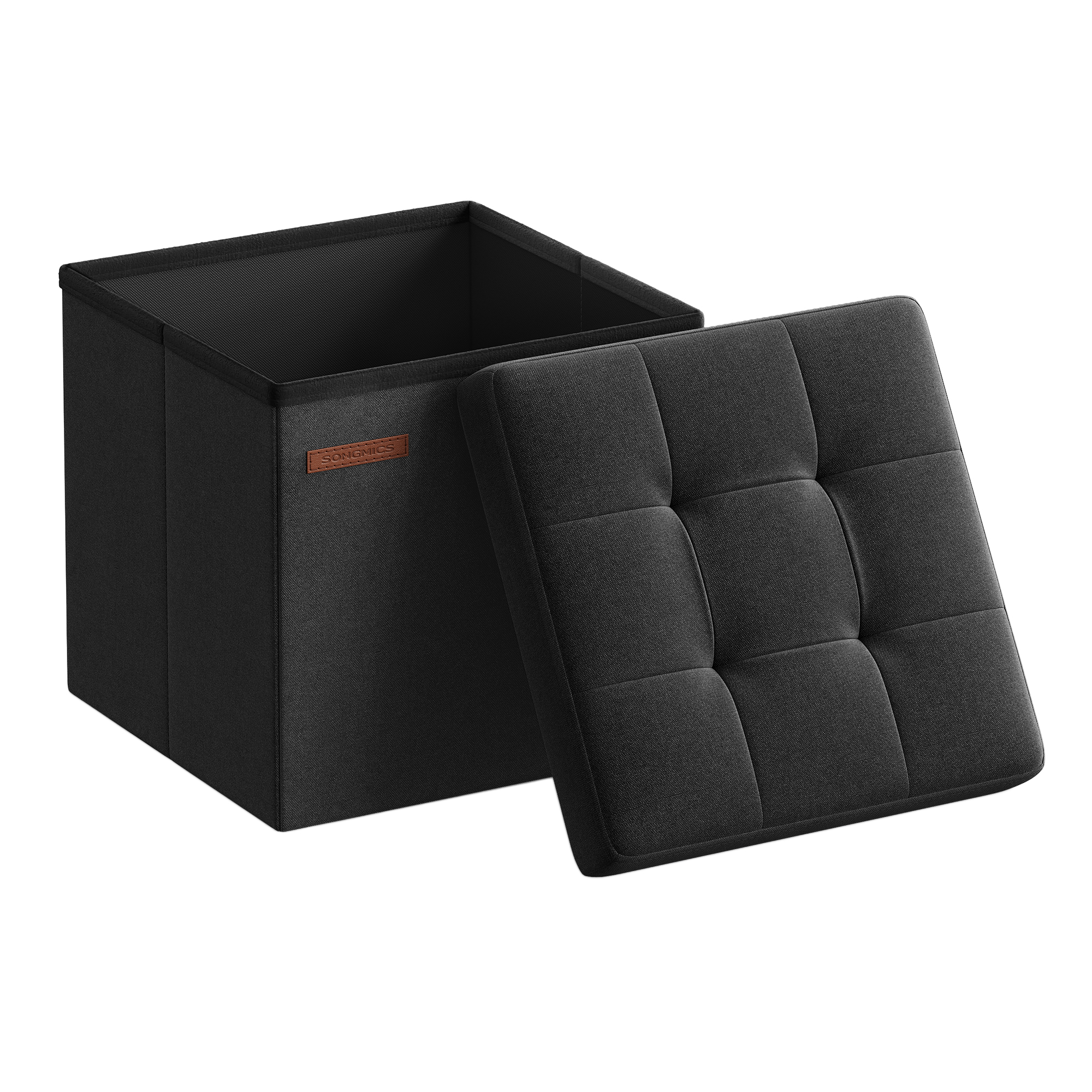 Foto 2 | Otomana Plegable Songmics 30 X 30 X 30 cm Negro