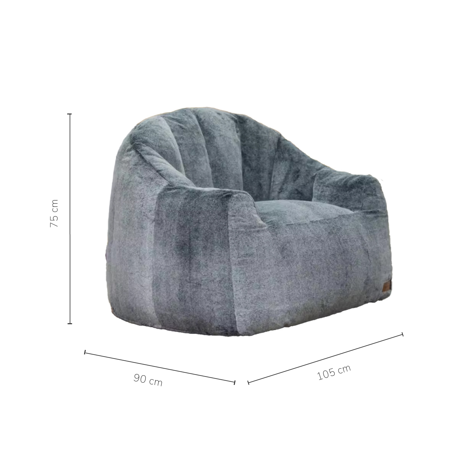 Foto 4 pulgar | Puff Relan Acanalado De Sherpa Color Gris Oscuro