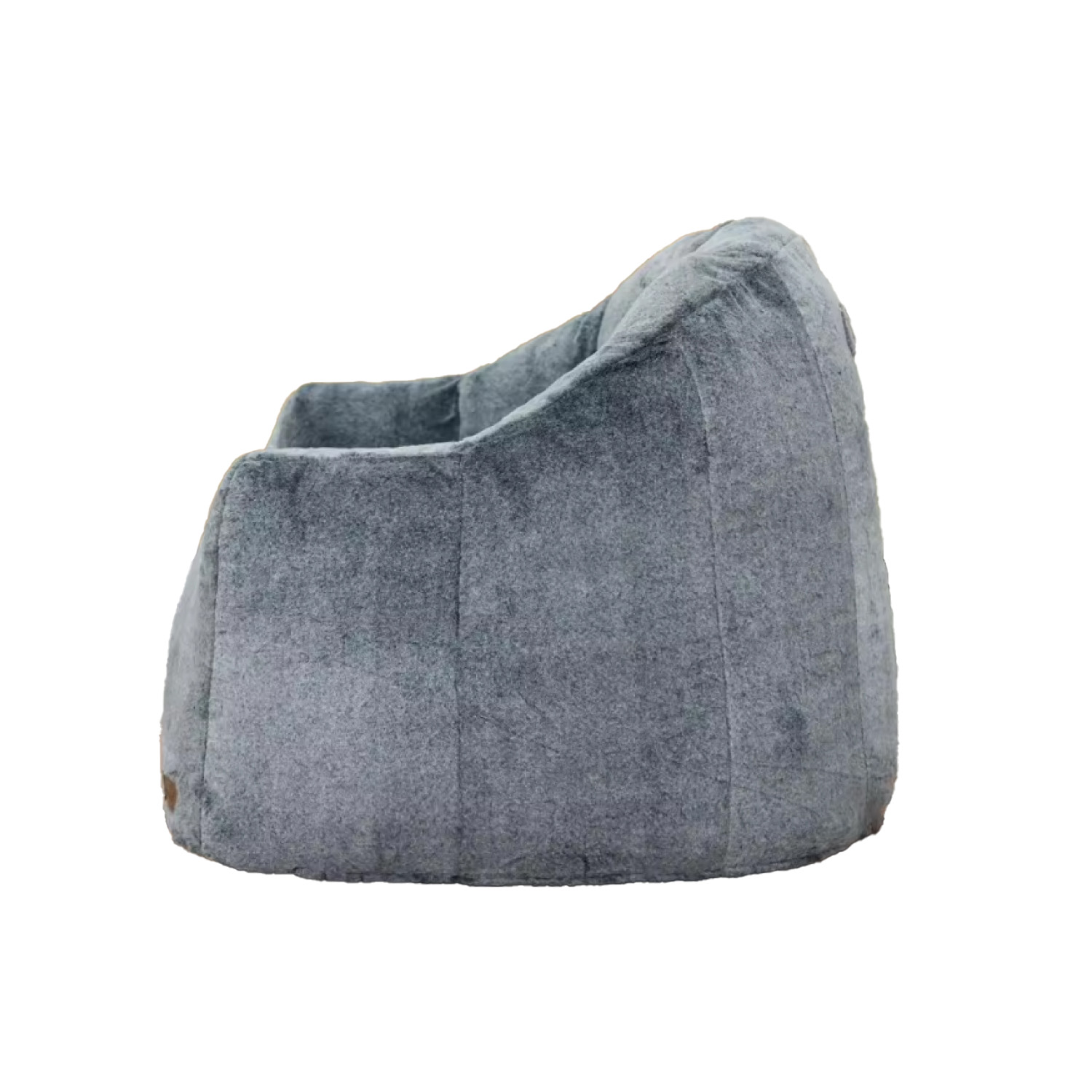 Foto 5 pulgar | Puff Relan Acanalado De Sherpa Color Gris Oscuro