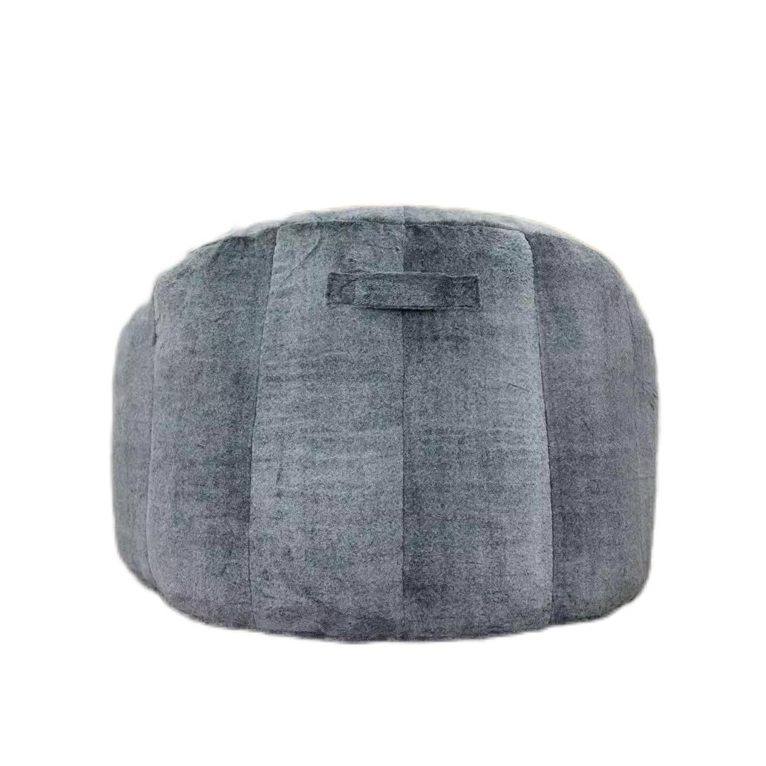 Foto 7 pulgar | Puff Relan Acanalado De Sherpa Color Gris Oscuro