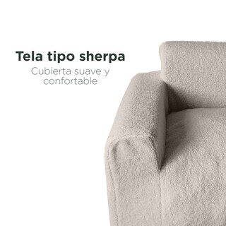 Foto 3 | Puff Relan Suave De Sherpa Con Respaldo Y Apoyabrazos Color Beige