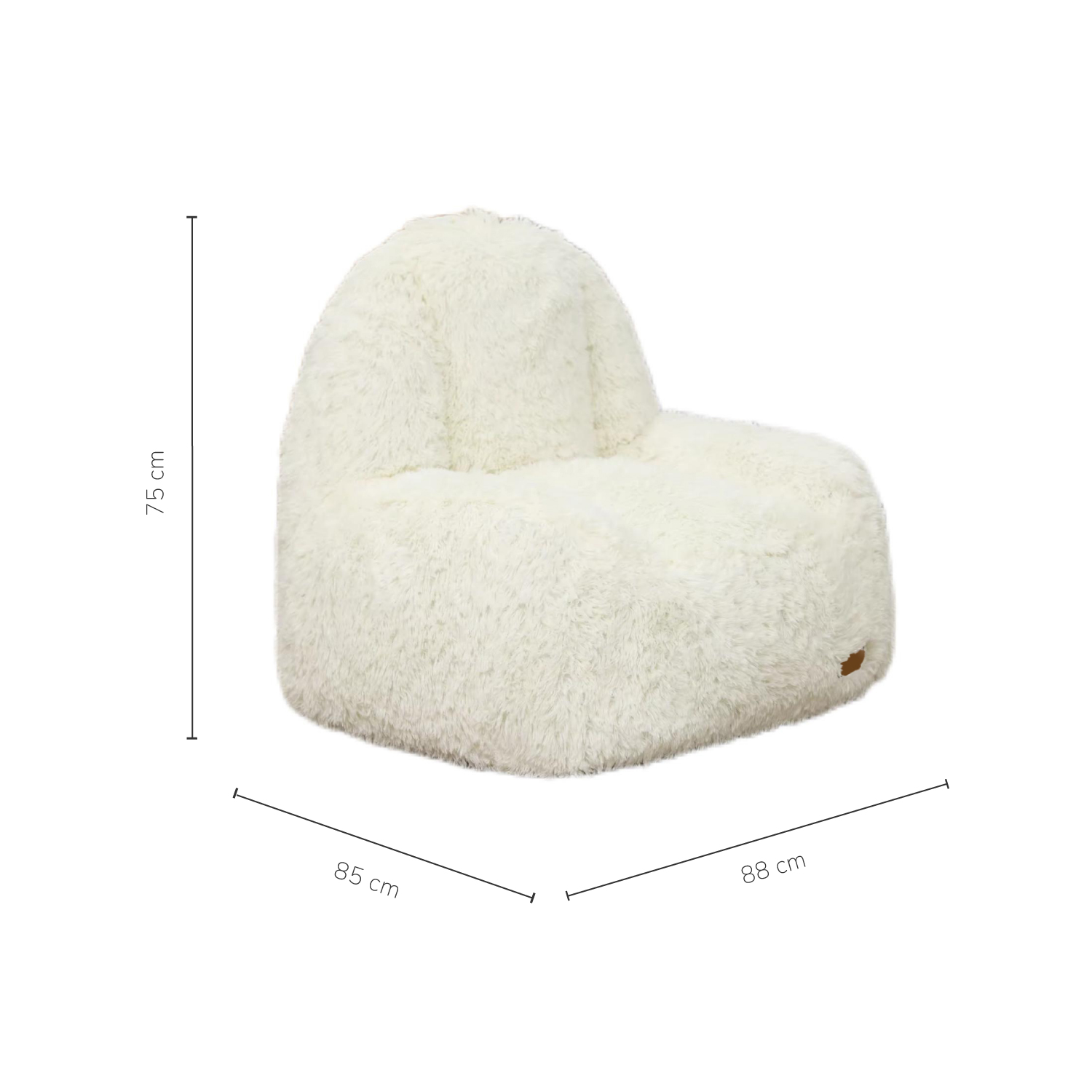 Foto 4 pulgar | Puff Sillón Individual Relan de Sherpa con Relleno de Espuma Beige