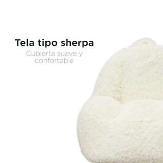 Foto 4 | Puff Sillón Individual Relan de Sherpa con Relleno de Espuma Beige