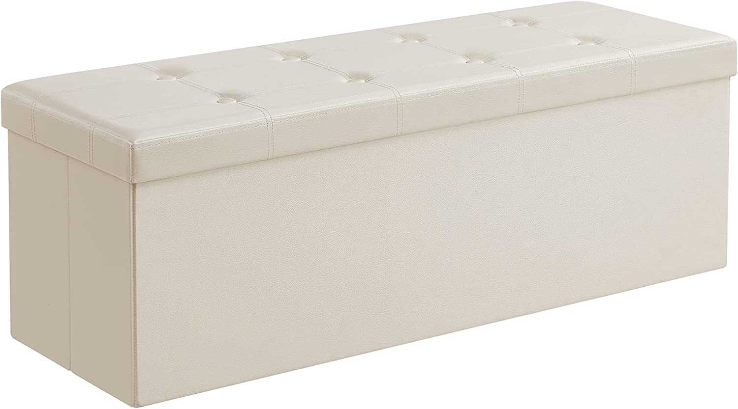 Foto 2 pulgar | Otomana Plegable Songmics 43 '' con Almacenamiento Blanco Crema