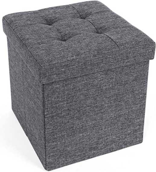 Foto 2 pulgar | Otomana Plegable Songmics 30x30x30 Cm Gris Oscuro