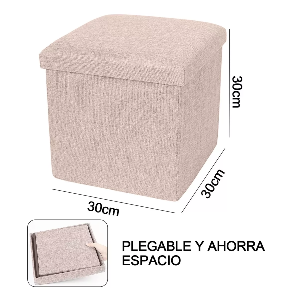 Foto 3 pulgar | Puff Silla Cubo Organizador Plegable Cajón Almacenador Eo Safe Imports Rosa