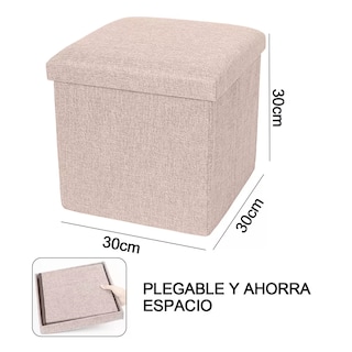 Foto 2 | Puff Silla Cubo Organizador Plegable Cajón Almacenador Eo Safe Imports Rosa