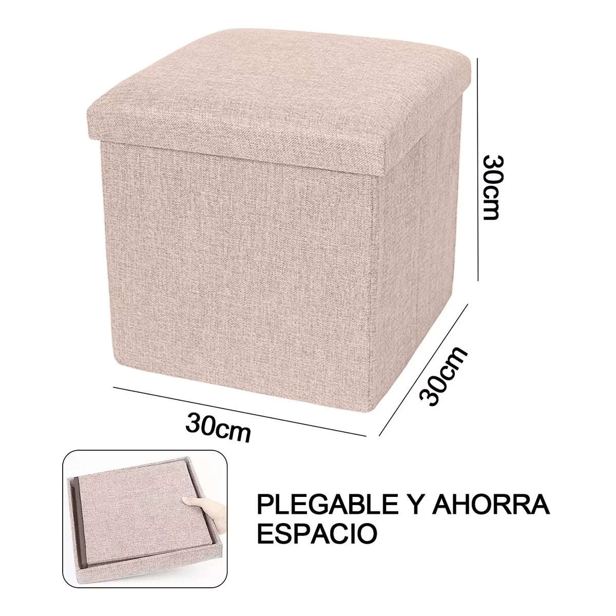 Foto 3 pulgar | Puff Silla Cubo Organizador Plegable Cajón Almacenador Eo Safe Imports