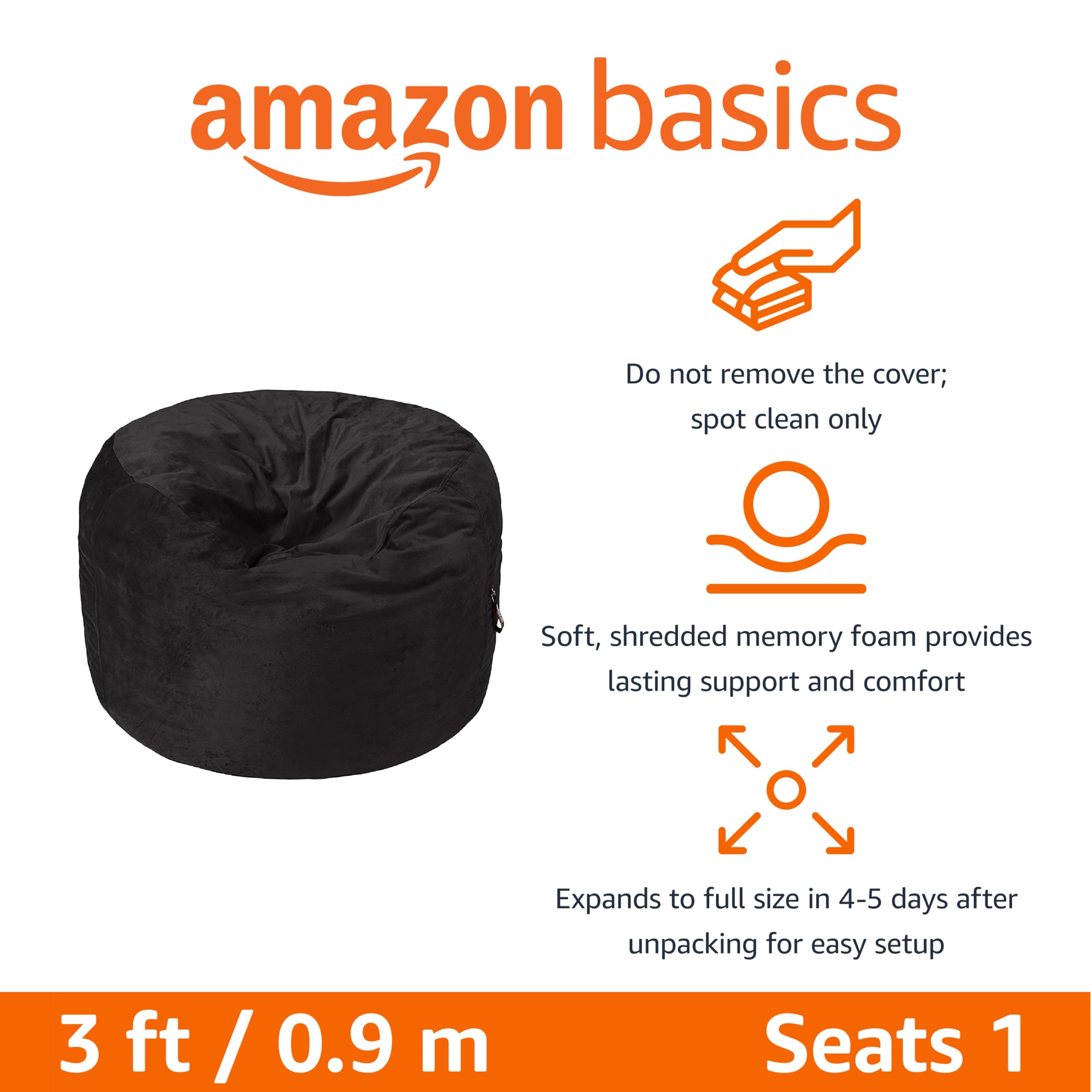 Foto 3 pulgar | Puf Amazon Basics De Espuma Viscoelástica De 3 Pies Con Microfibra - Venta Internacional.