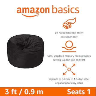 Foto 2 | Puf Amazon Basics De Espuma Viscoelástica De 3 Pies Con Microfibra - Venta Internacional.
