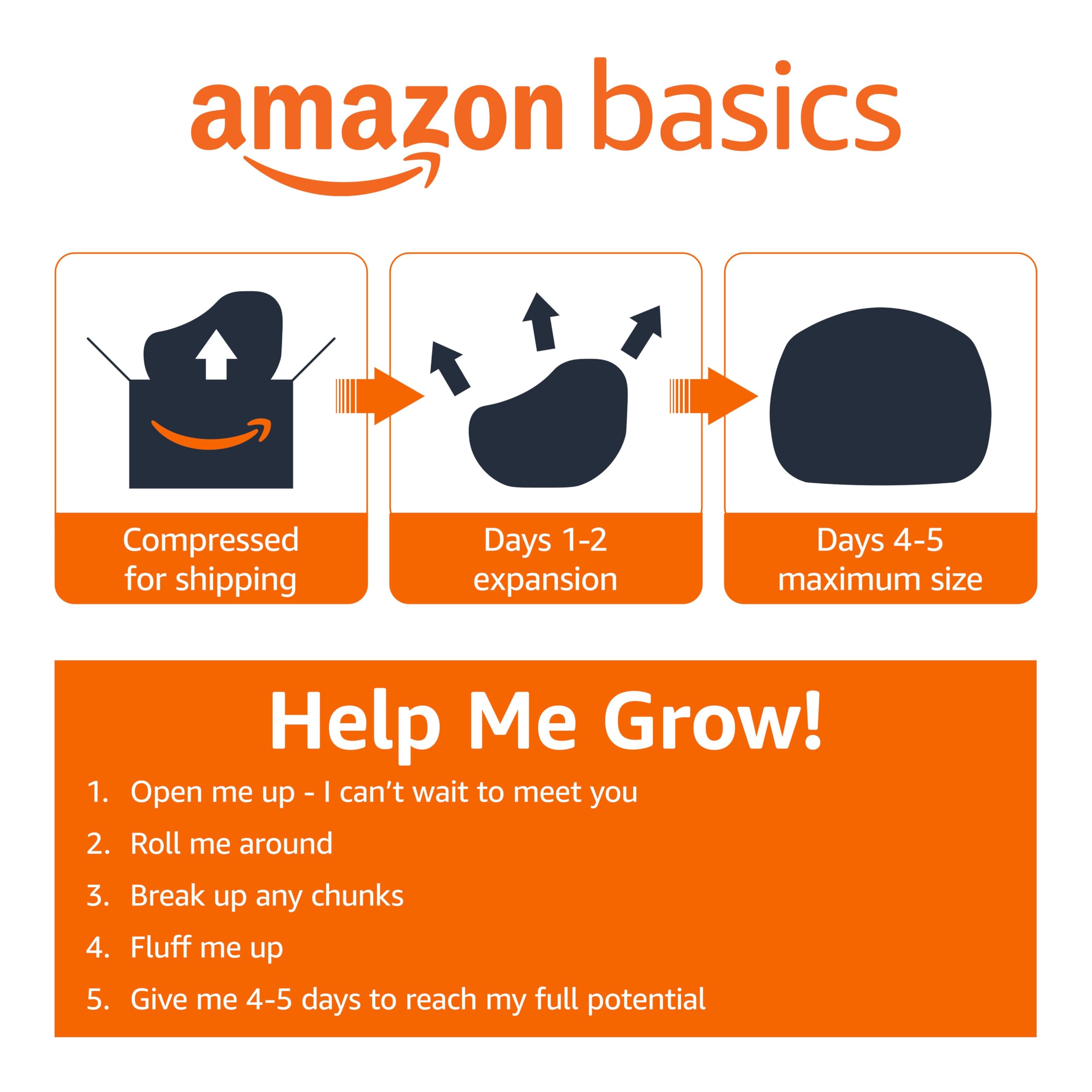 Foto 5 | Puf Amazon Basics De Espuma Viscoelástica De 3 Pies Con Microfibra - Venta Internacional.