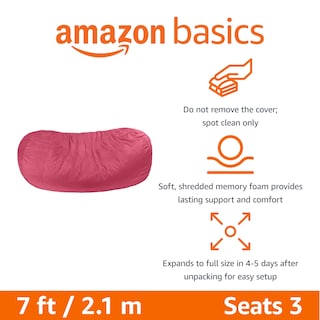 Foto 2 | Tumbona Amazon Basics De Espuma Viscoelástica De 7 Pies, Rosa - Venta Internacional.