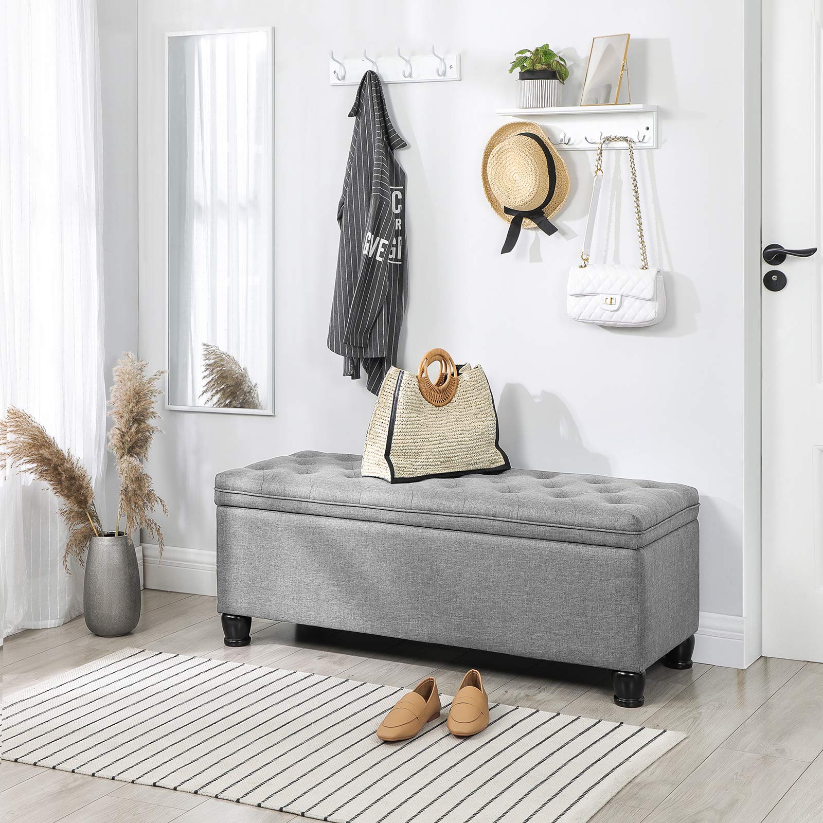 Foto 4 pulgar | Otomana De Almacenamiento Songmics Ulom070g02, 45 X 118 X 45 Cm, Gris Claro - Venta Internacional.