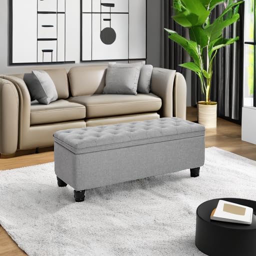 Foto 5 | Otomana De Almacenamiento Songmics Ulom070g02, 45 X 118 X 45 Cm, Gris Claro - Venta Internacional.