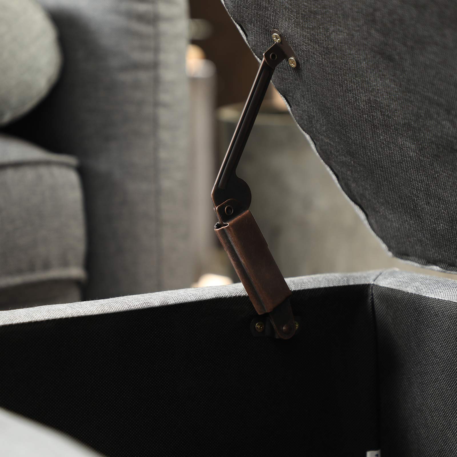 Foto 6 | Otomana De Almacenamiento Songmics Ulom070g02, 45 X 118 X 45 Cm, Gris Claro - Venta Internacional.