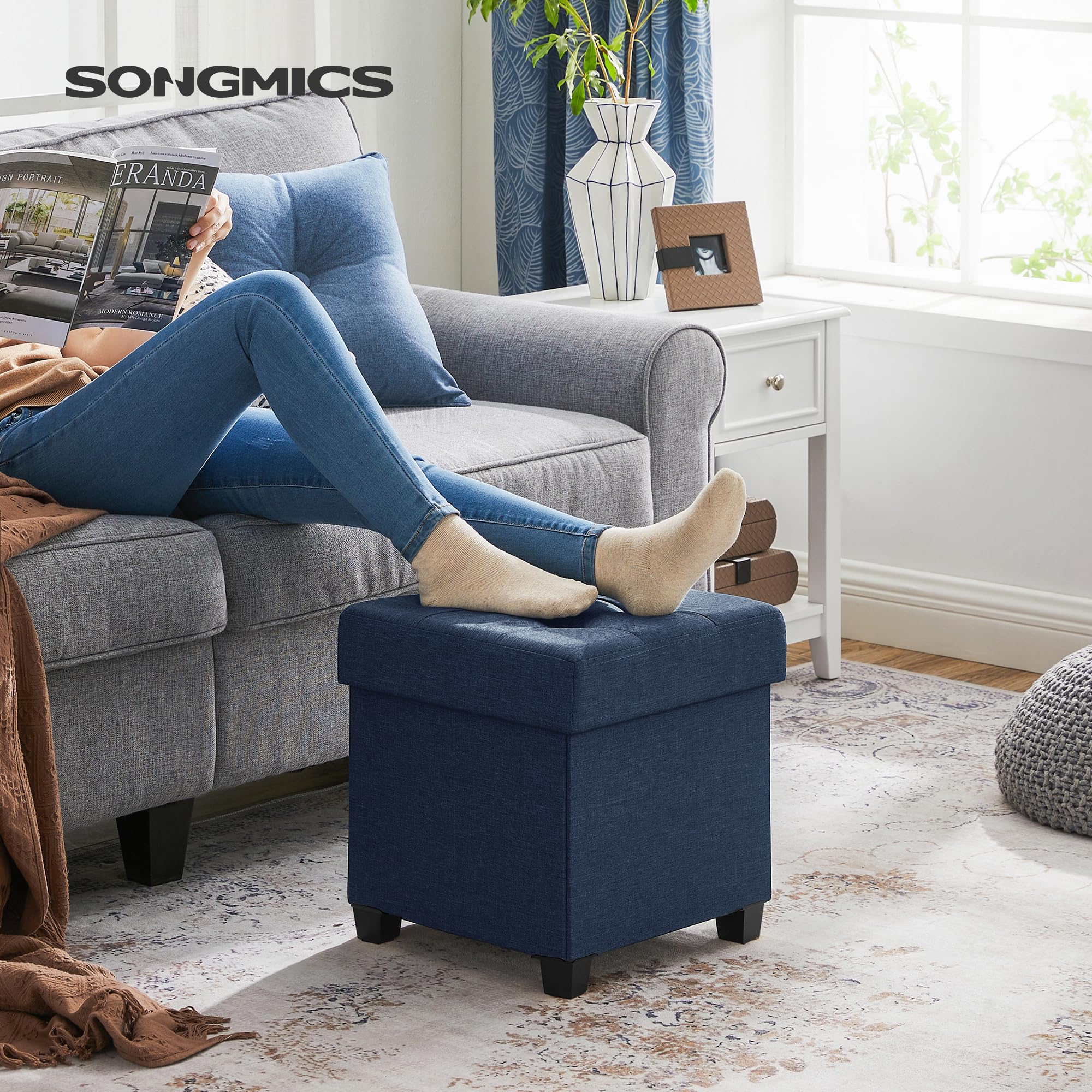 Foto 2 | Reposapiés Songmics Azul - Venta Internacional