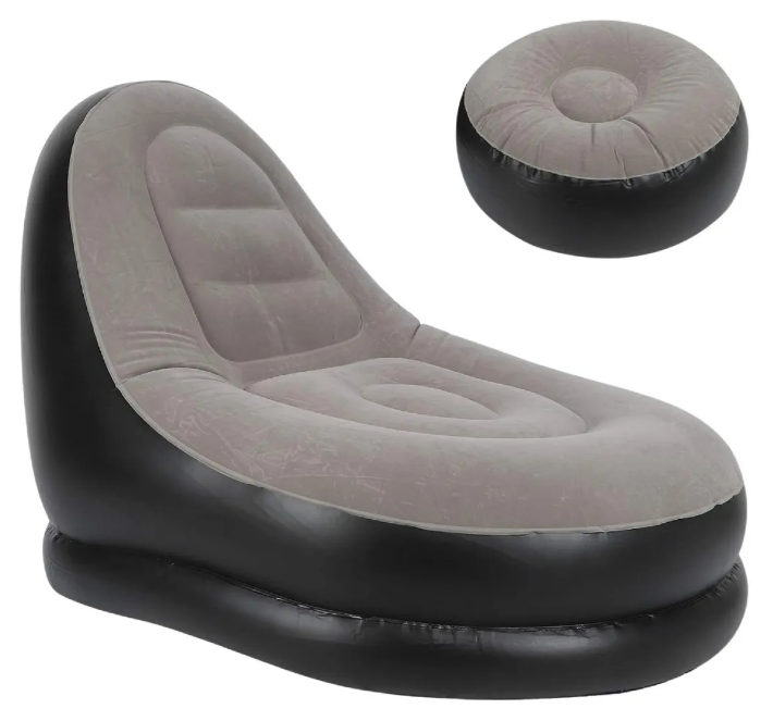 Sillón Inflable Xtellar + Reposapiés Versátil e Impermeable