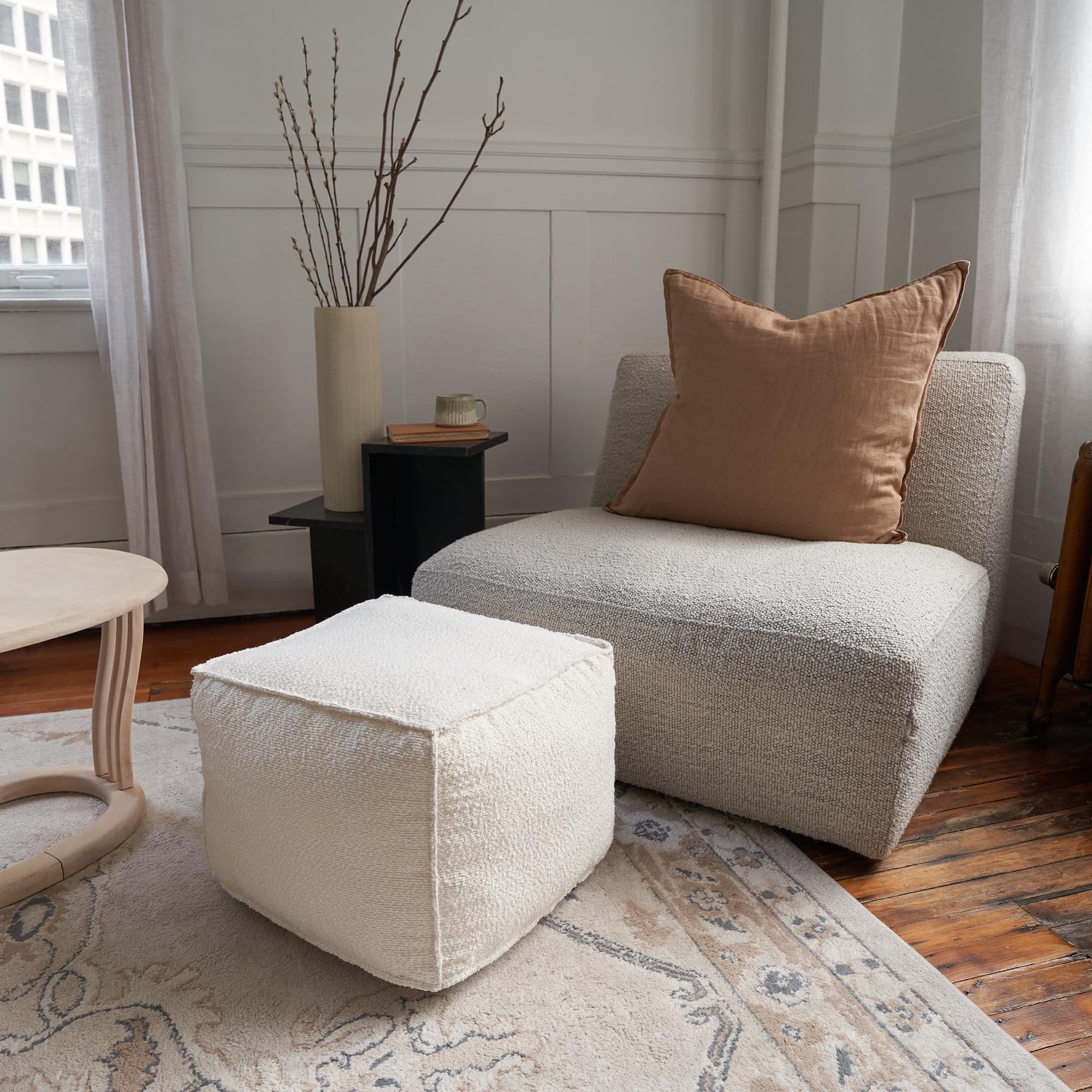 Foto 4 | Puf Otomano Zicoto  Hermoso Reposapiés Con Forma De Boucle  50 X 50 X 37 Cm - Venta Internacional.