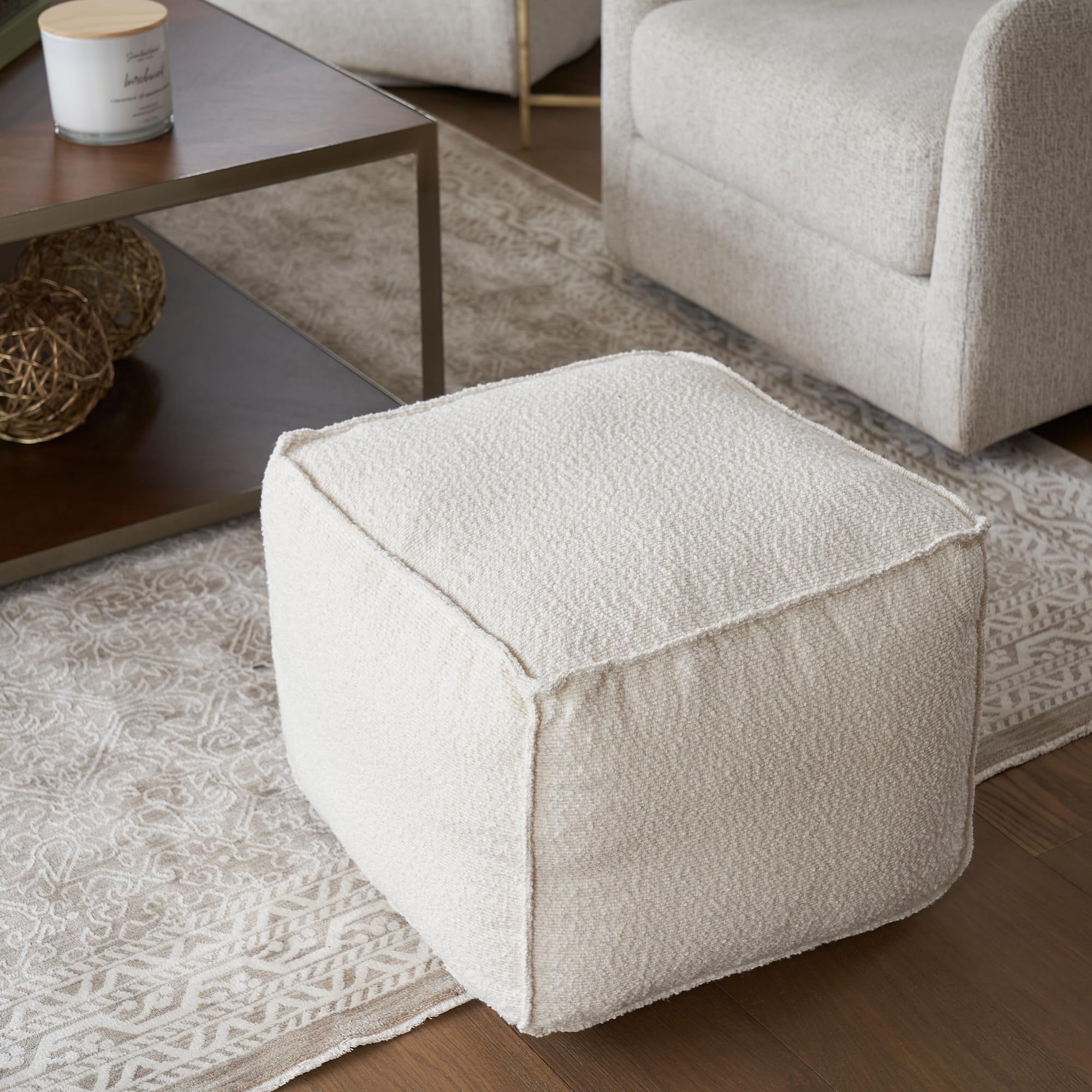 Foto 7 pulgar | Puf Otomano Zicoto  Hermoso Reposapiés Con Forma De Boucle  50 X 50 X 37 Cm - Venta Internacional.