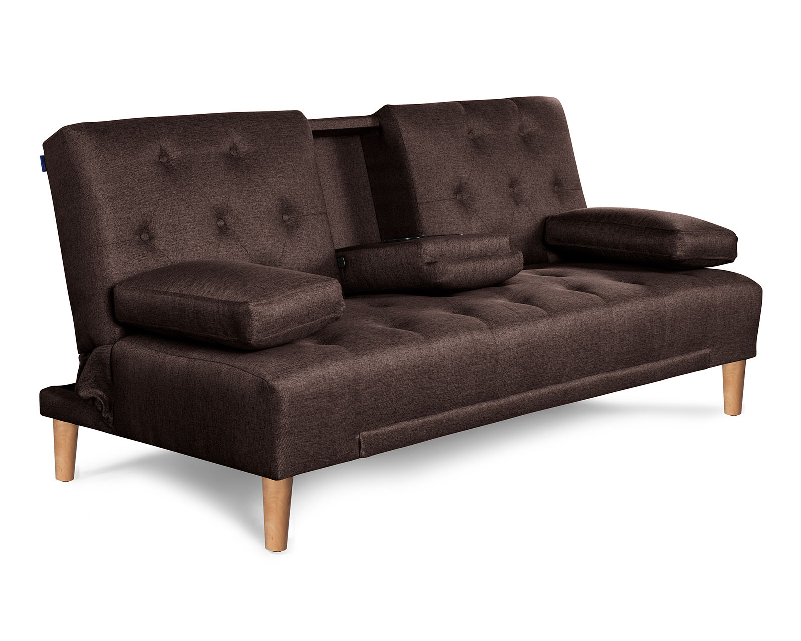 Foto 3 | Sofá Cama Caroli con Portavaso color Café